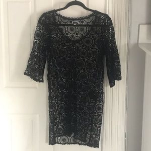 Mud Pie Swim - Black Mallory Crochet Cover up by Mud Pie Mud Pie Swim - Black Mallory Crochet Cover up by Mud Pie